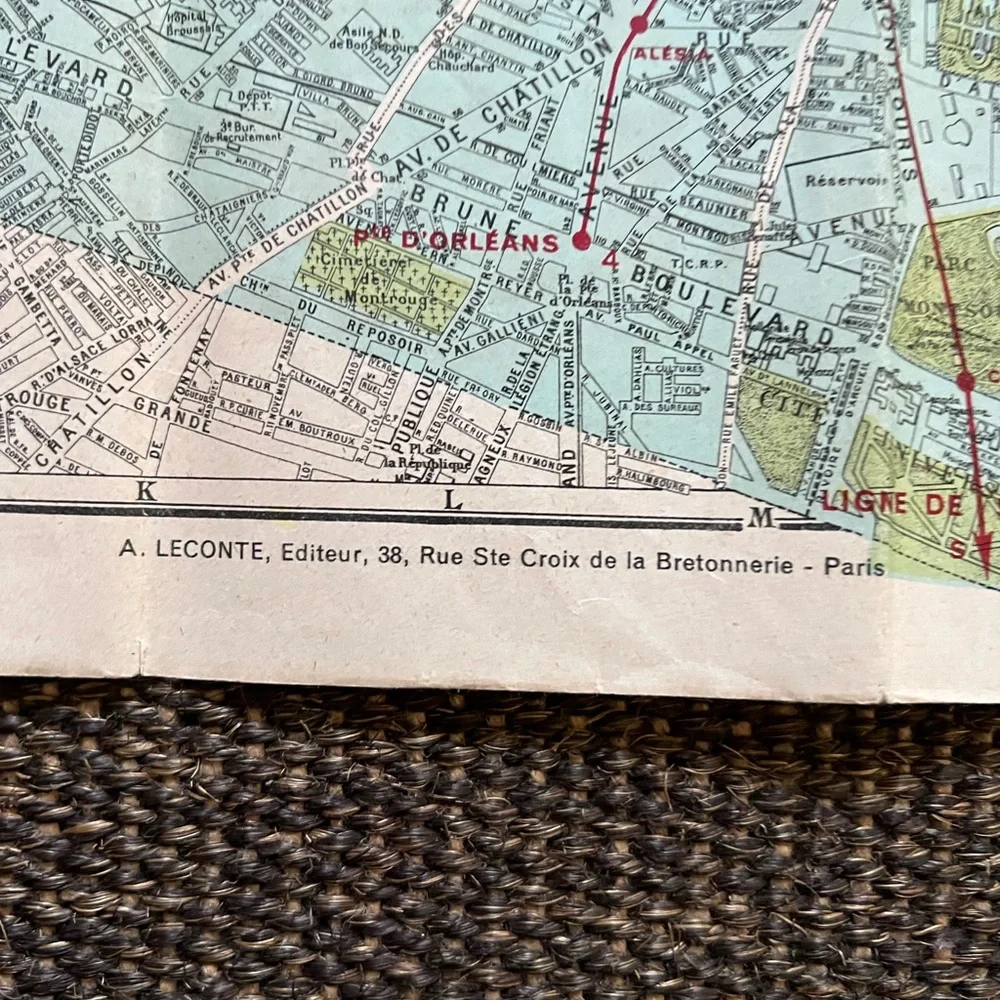 Beautiful map of Paris NewBo Paris monumental vintage - Picture 4 of 15